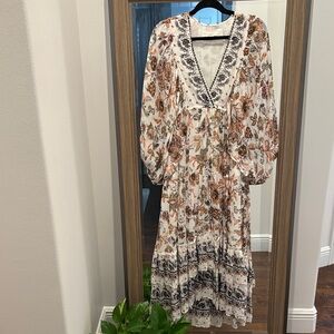 Anthropologie Multicolor Floral Long Sleeve Dress